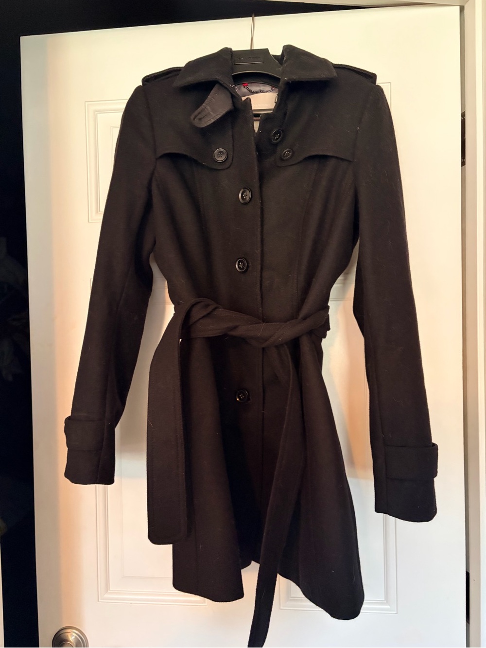Banana Republic Black Belted Trench Coat